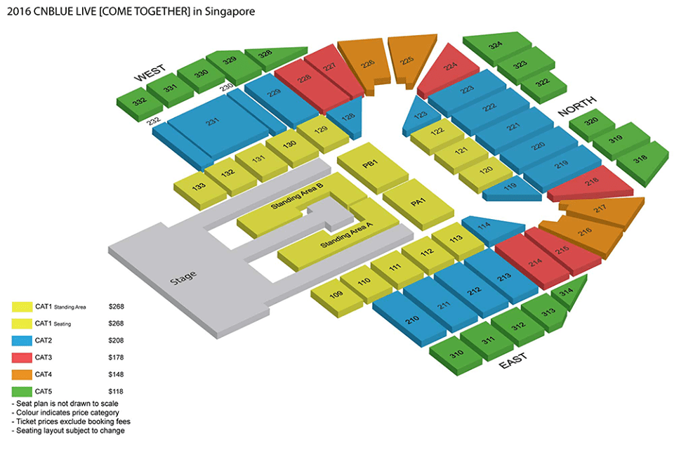 CNBlue Live in SG Seating Plan