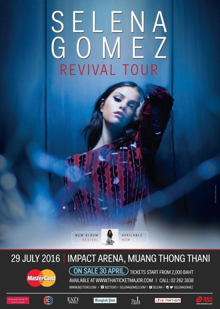 Selena Gomez announces debut concert in Bangkok