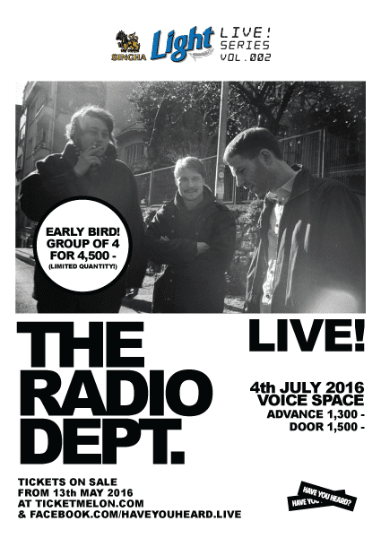 The Radio Dept Bangkok July 16