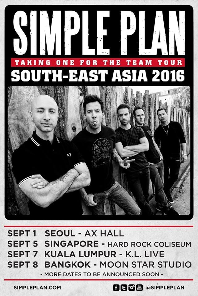 Simple Plan 2016 Asia Tour
