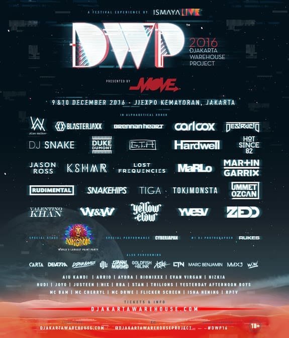 Djakarta Warehouse Project - 2016 complete lineup