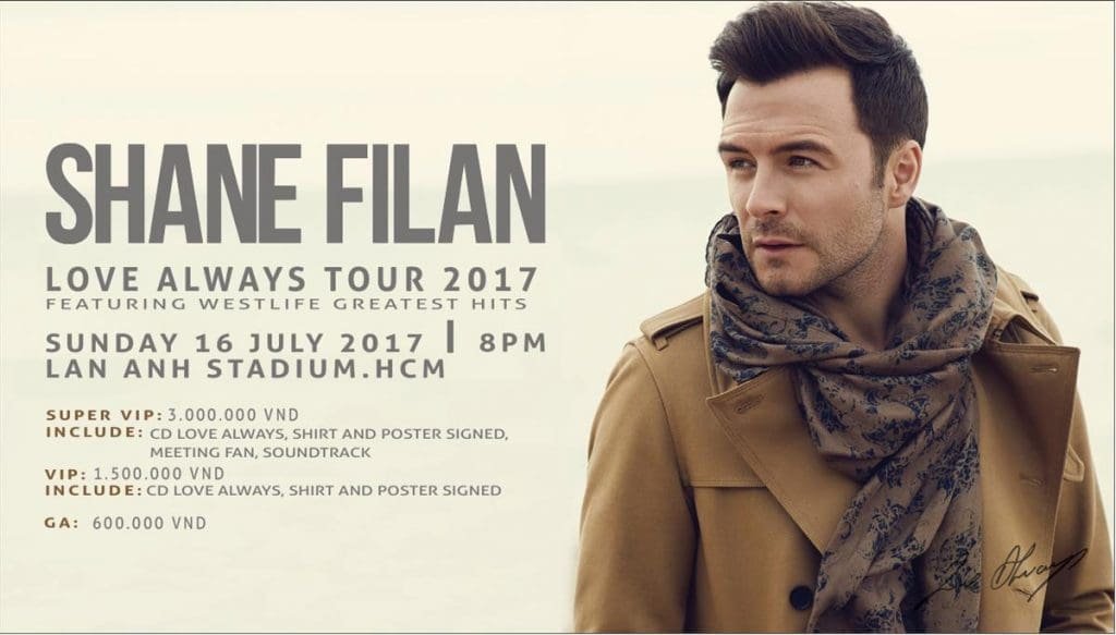 Westlife's Shane Filan to kick off 2017 world tour in Ho Chi Minh City