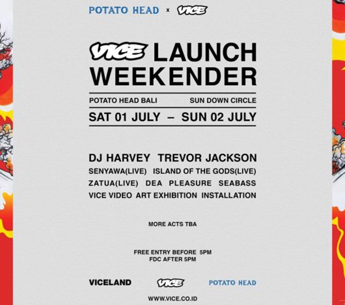 VICE Launch Weekender ft DJ Harvey, Trevor Jackson and more