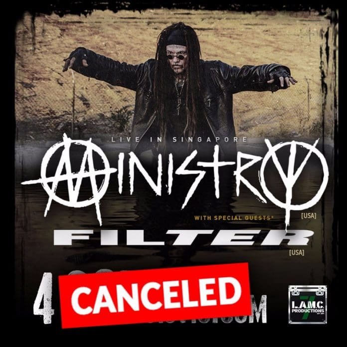 Ministry's debut concert in Singapore has been cancelled AsiaLive365