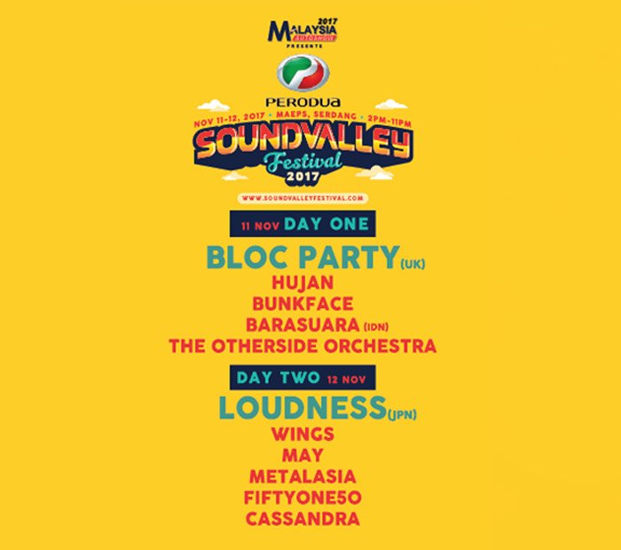 SoundValley Festival 2017 ft Bloc Party, Loudness and more