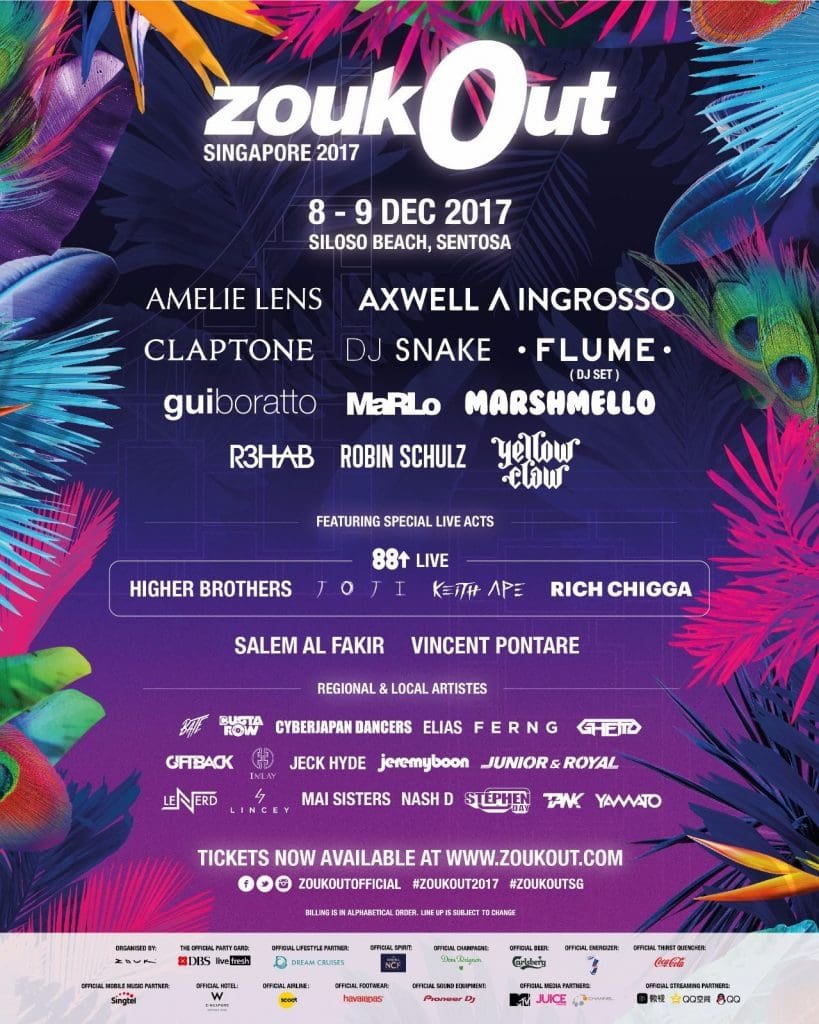 ZoukOut Singapore 2017 completes lineup with 88Rising, Amelie Lens