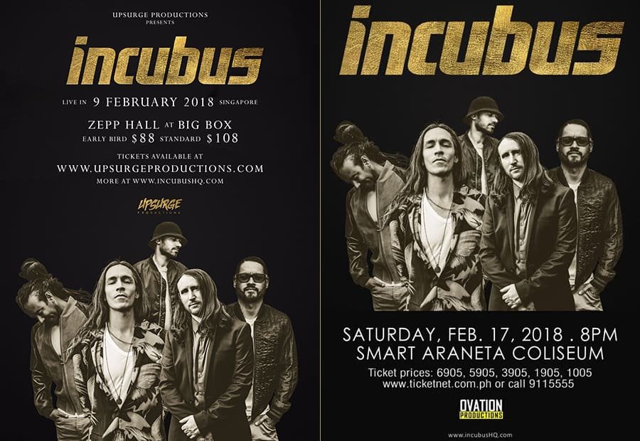 Incubus confirm Singapore and Manila dates for 8 Tour