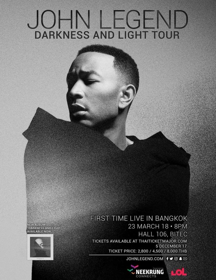 John Legend Darkness and Light Tour Bangkok 2018