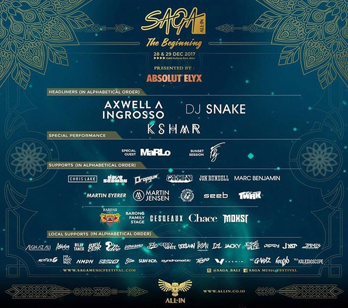 SAGA Music Festival 2017 Bali