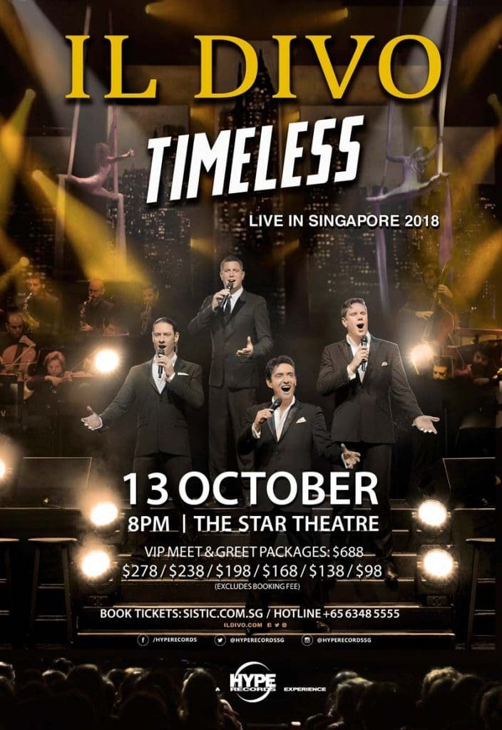 Il Divo to celebrate their 15th anniversary in Singapore