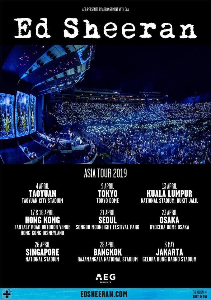 Ed Sheeran announces first stop for Asia Tour 2019