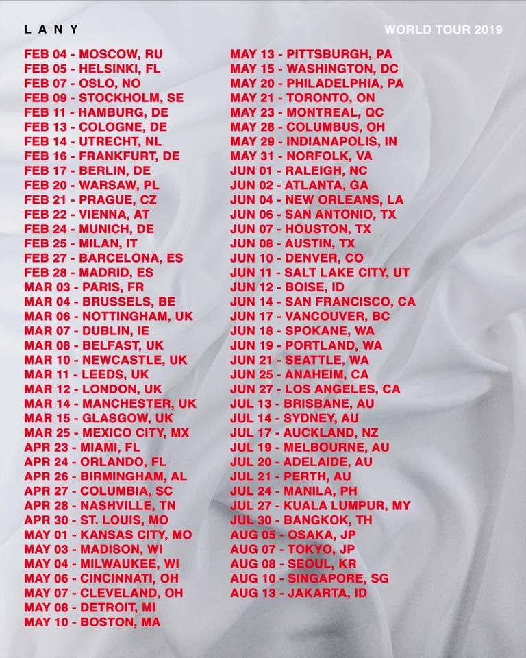 LANY 2019 World Tour