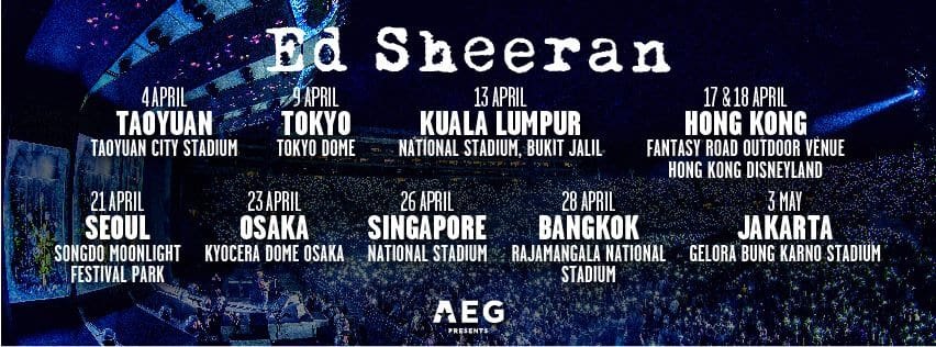 ed sheeran asia tour 2023