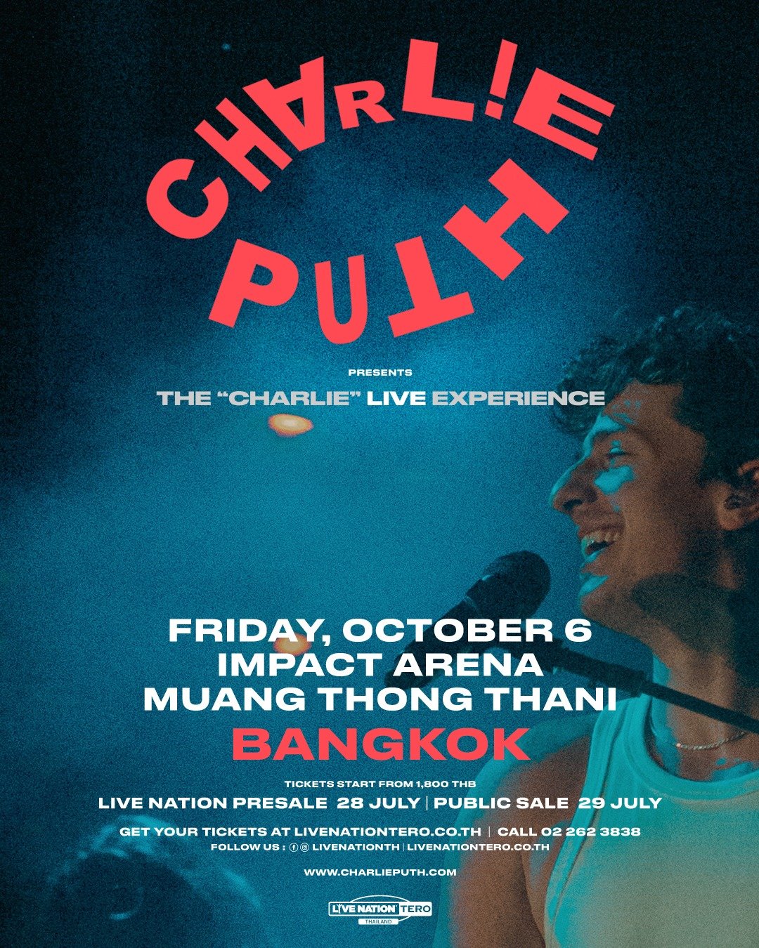 Charlie Puth Announces "The Charlie" Asia Tour Asia Live 365