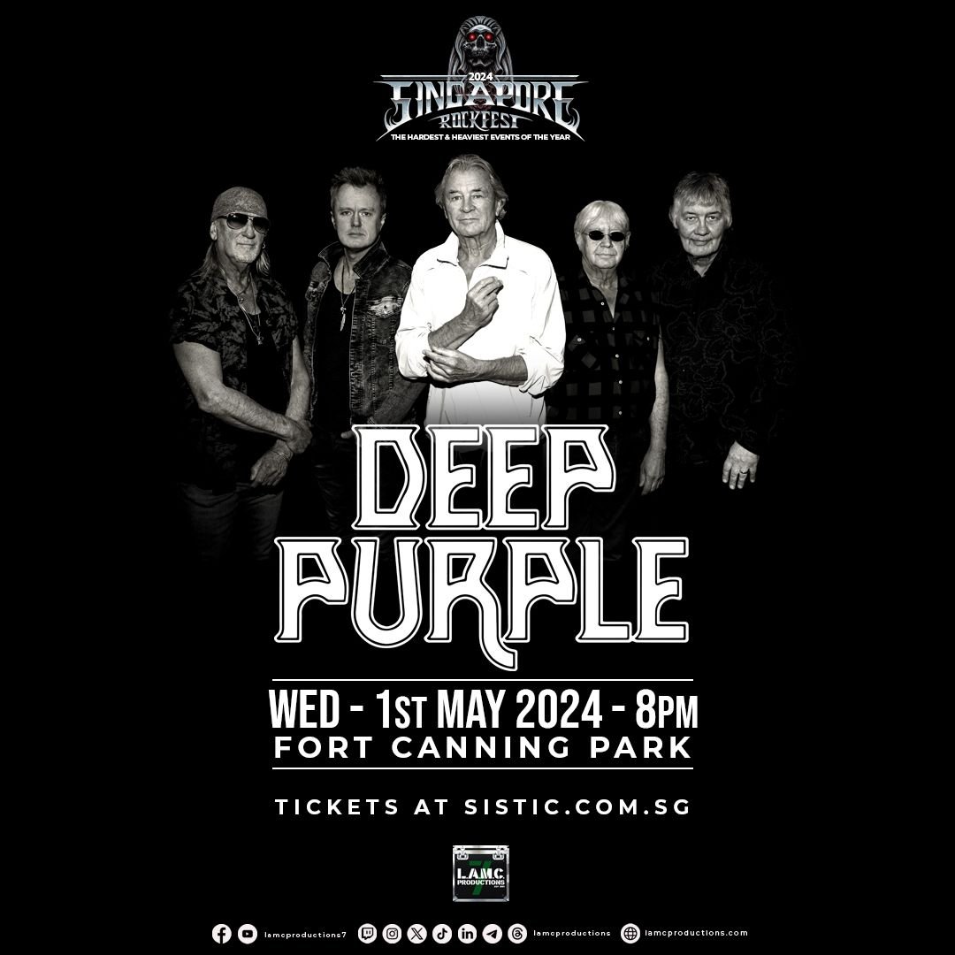 Deep Purple to Headline Singapore Rockfest 2024!