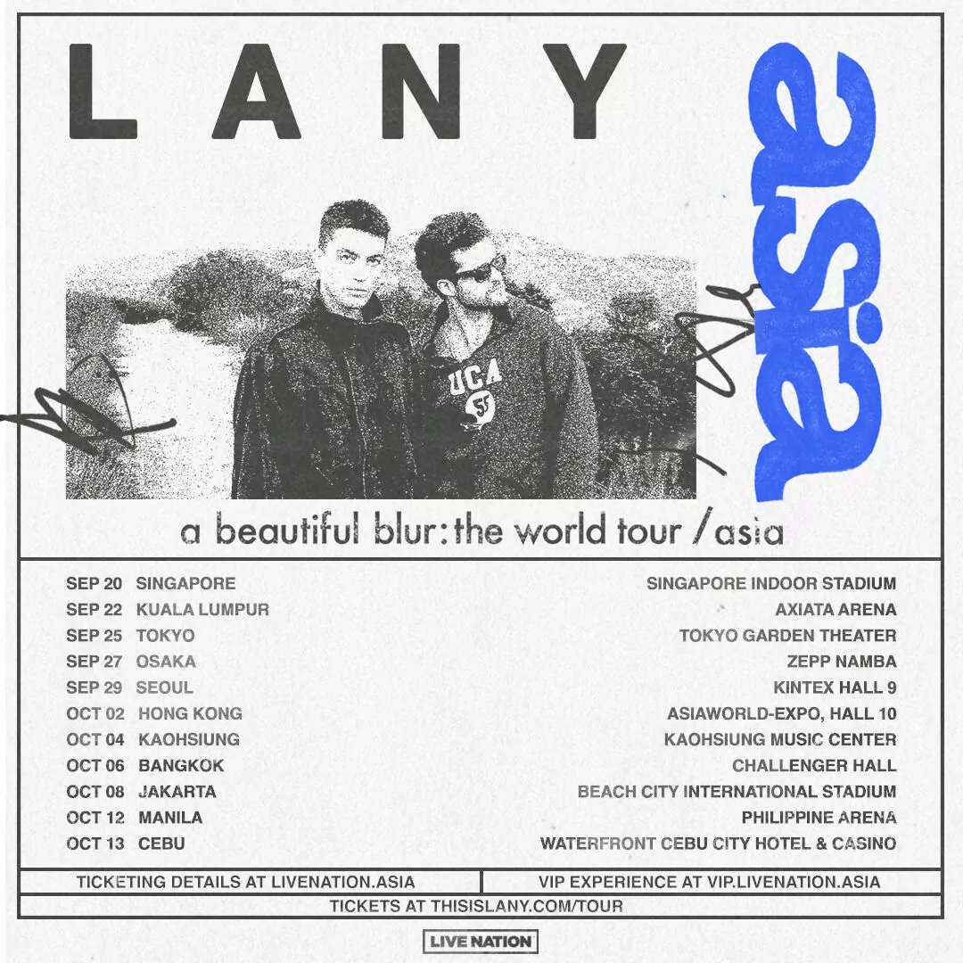 LANY Soars with “a beautiful blur” World Tour: Catch Them in Singapore, Manila, and More!