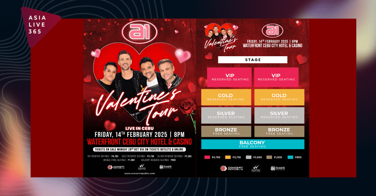 A1 Is Bringing Their 2025 Valentine’s Concert Tour to Cebu!